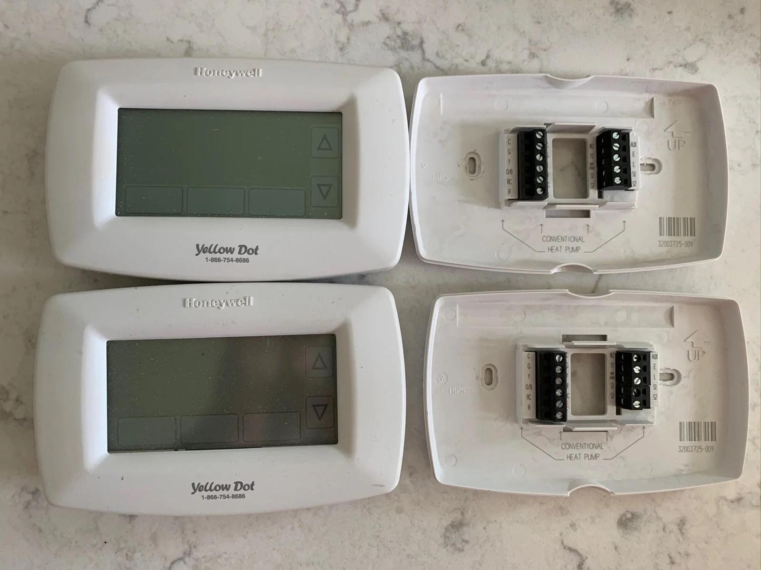 2x honeywell thermostats and mounting