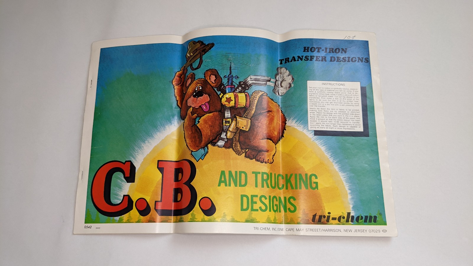 Jumbo Tri-Chem Hot Iron Transfers for CB Truckers 70s