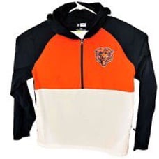 Football Men's 1/2 Zip Hooded Windbreaker Jacket-Size Large