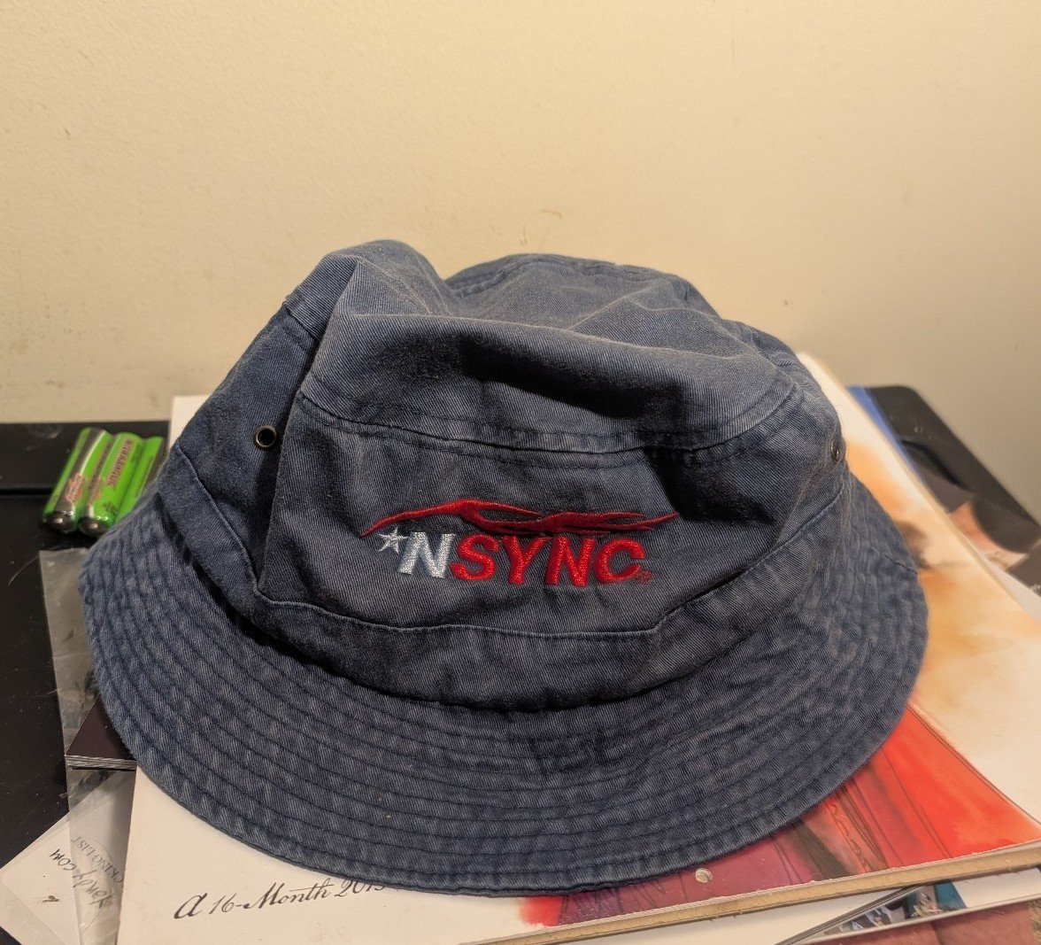 Vintage Rare VGC 1999 N'SYNC Boy Band Concert Denim Bucket Hat Cap Souvenir