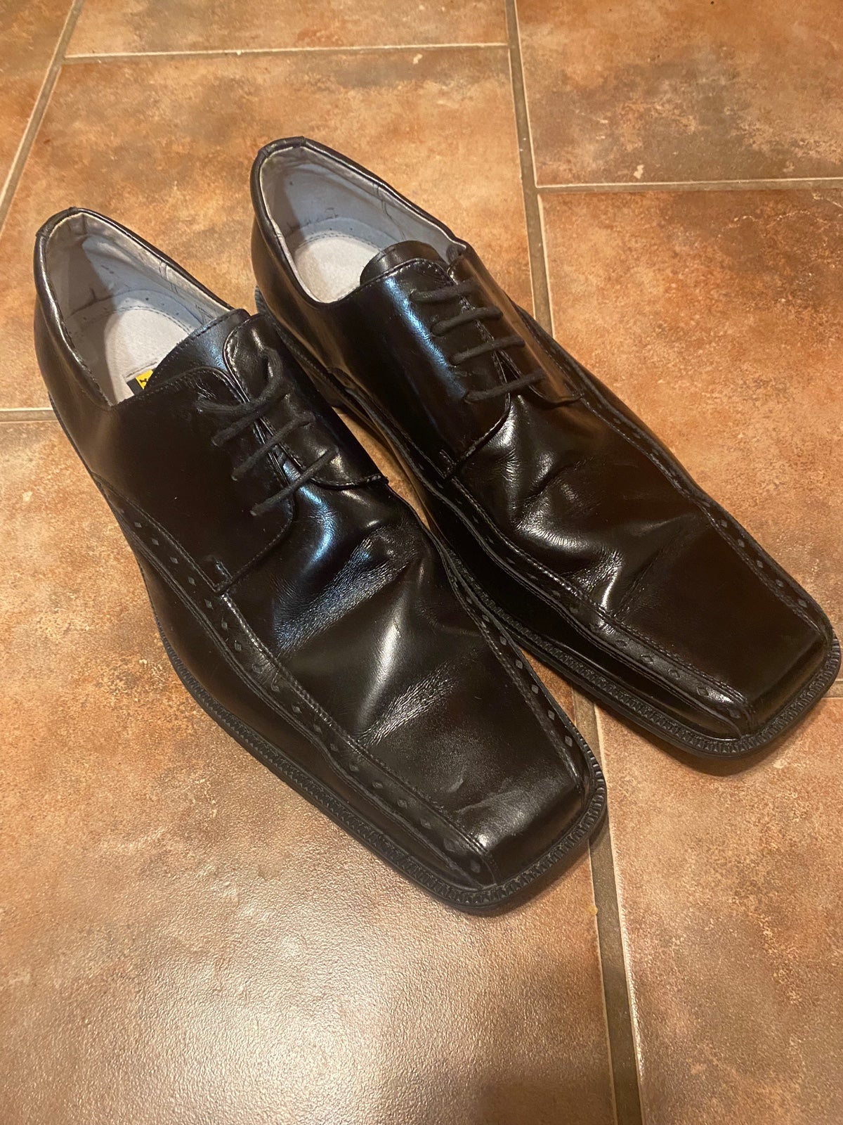 Stacy Adams Men's Dress Shoes Black Leather Pattern Square Toe