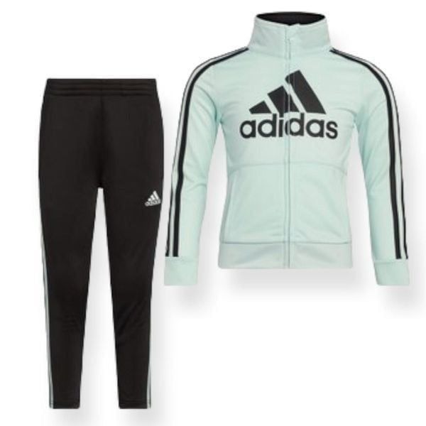 ADIDAS Girls 2-Piece Tracksuit Set Jacket & Pants in Halo Mint Size 4 NEW