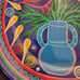 Hecho En Mexico Hand Painted Pottery Wall Hanging Plate 10 1/2” Birds Pitcher