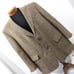 NWOT! LANDS' END! LAMBSWOOL! NUTMEG BROWN, CREAM HERRINGBONE JACKET! SZ 46R