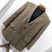 NWOT! LANDS' END! LAMBSWOOL! NUTMEG BROWN, CREAM HERRINGBONE JACKET! SZ 46R