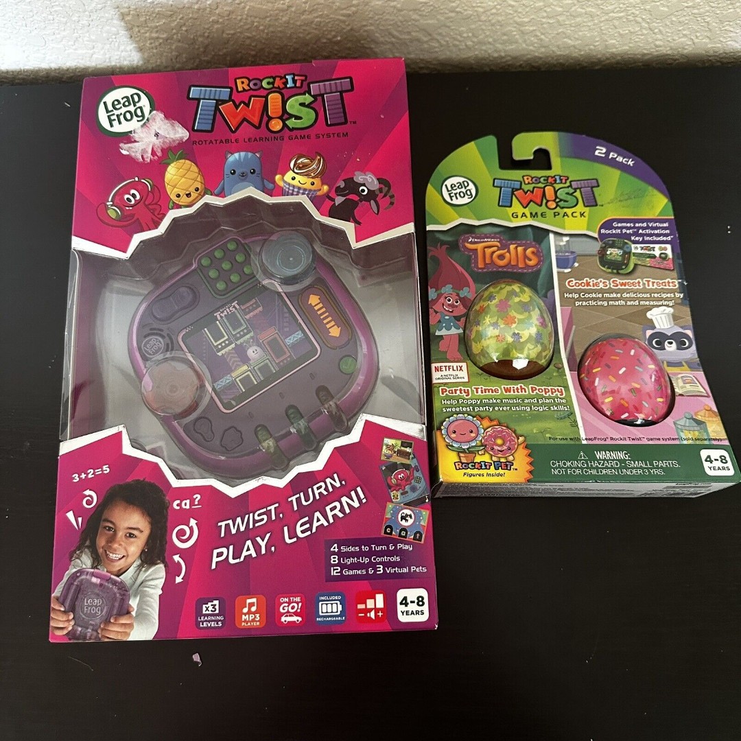 LeapFrog RockIt Twist Rotatable Educational Learning Game Purple 2 Extra Games