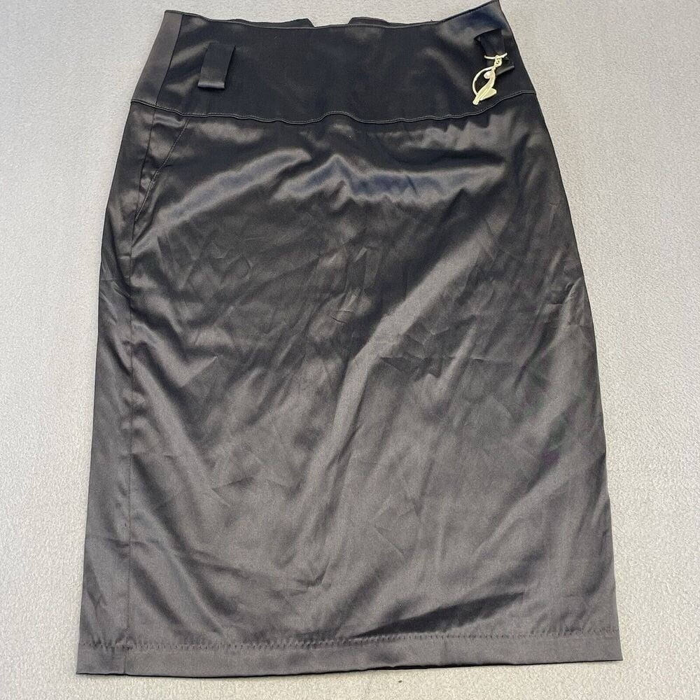 Baby Phat Pencil Skirt High Waist Fitted Gold Cat SZ:5 Y2K Vintage