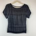 Black Silver Crinkle Top Sz M