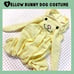 Kawaii Yellow Bunny Gingham Plaid Dog Outfit - Dog Halloween Costume / Easter P