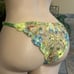 Dainty Yellow Floral Lace Underwire Bra & Tanga Panty Panties Set Large NWOT