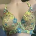 Dainty Yellow Floral Lace Underwire Bra & Tanga Panty Panties Set Large NWOT