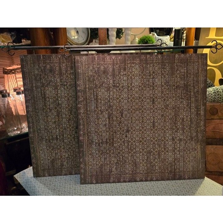 Unique Wall Board Art With Metal Accents I