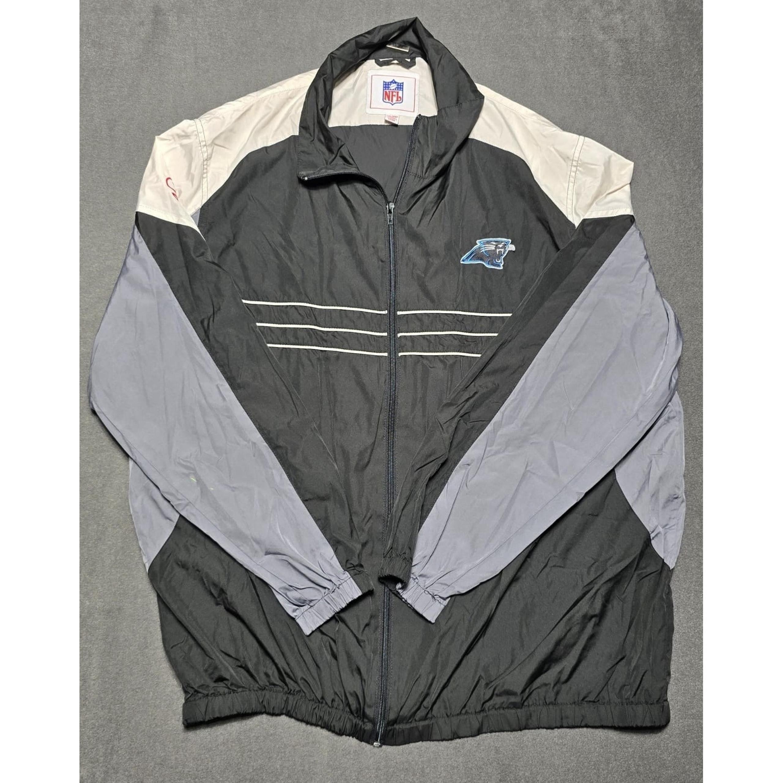 G-III NFL Carolina Panthers Full Zip Windbreaker Men's XXL Black/White Logo