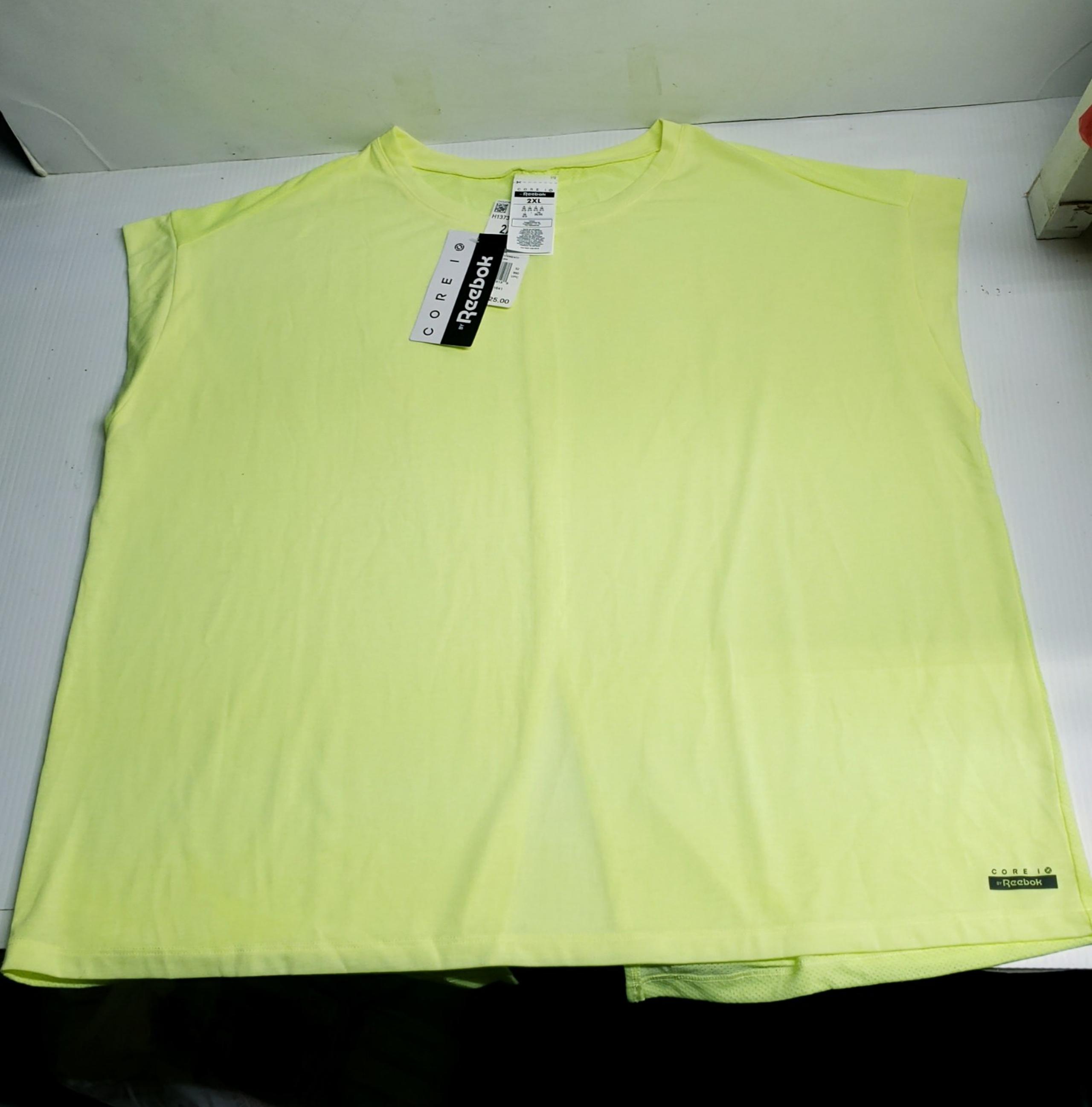 Reebok Core 10 Women's Flowy Open-Back Short Cap Sleeves Tee 2XL Training Shirt