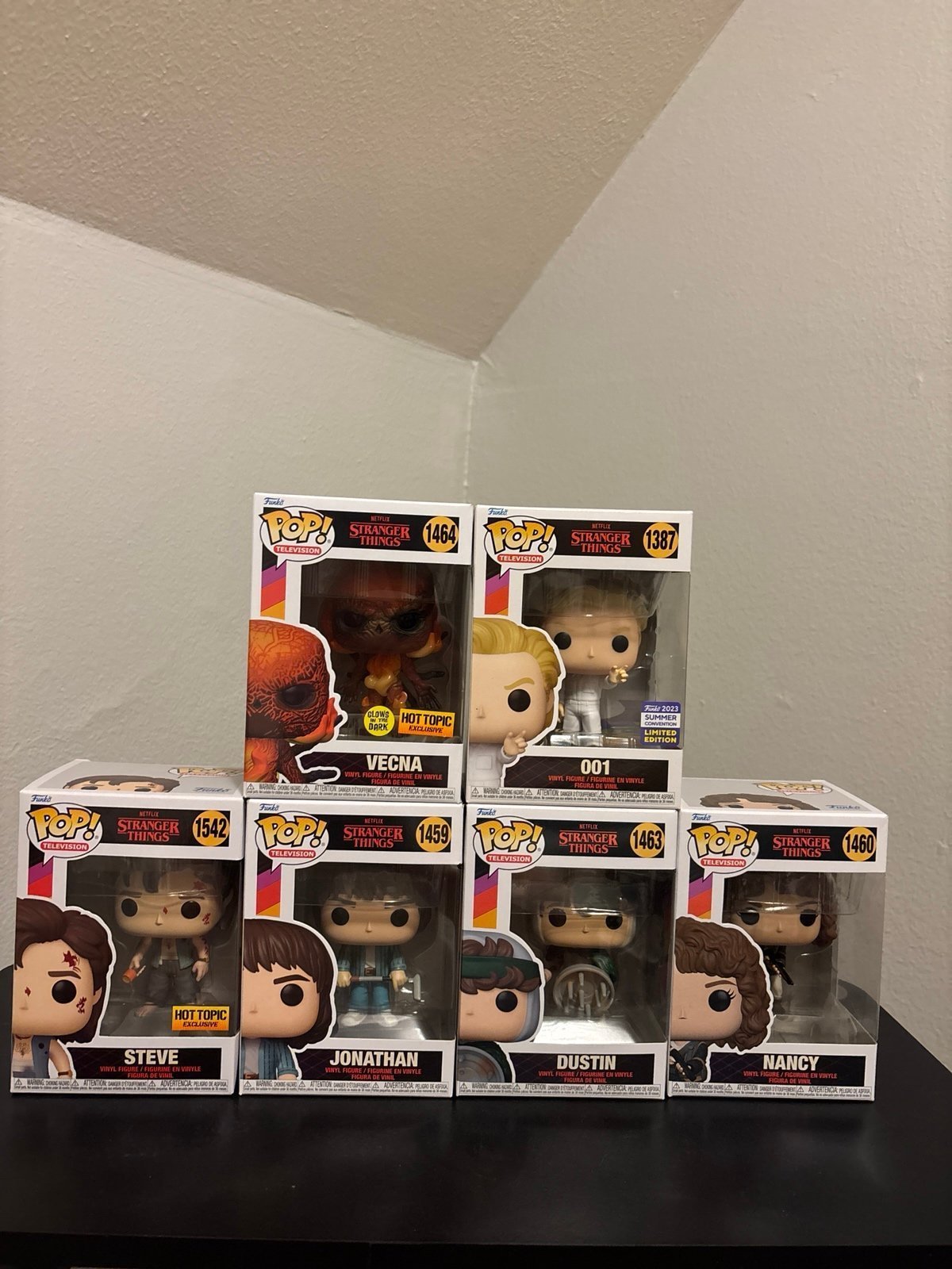 Funko Pop stranger Things lot-Vecna, 001, Steve, Jonathan, Dustin, Nancy