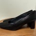 Stuart Weitzman Snakeskin-Like Print Leather Vintage Black Comfort Pumps