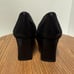 Stuart Weitzman Snakeskin-Like Print Leather Vintage Black Comfort Pumps