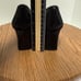 Stuart Weitzman Snakeskin-Like Print Leather Vintage Black Comfort Pumps