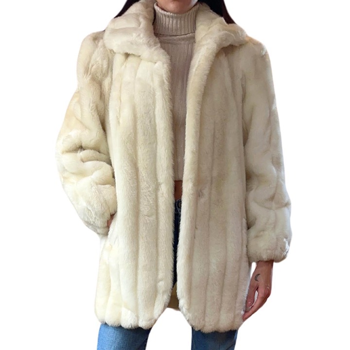 Vintage 90s Jordache Faux Fur Coat