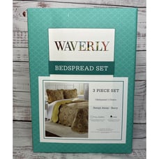 Waverly Swept Away Modern Farmhouse Paisley Reversible 3 pc Bedspread Set KING