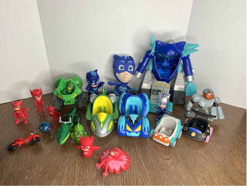 Huge Lot Of PJ Masks Toy Plush Owlet Action Figures Vehicles Catboy Turbo Mover