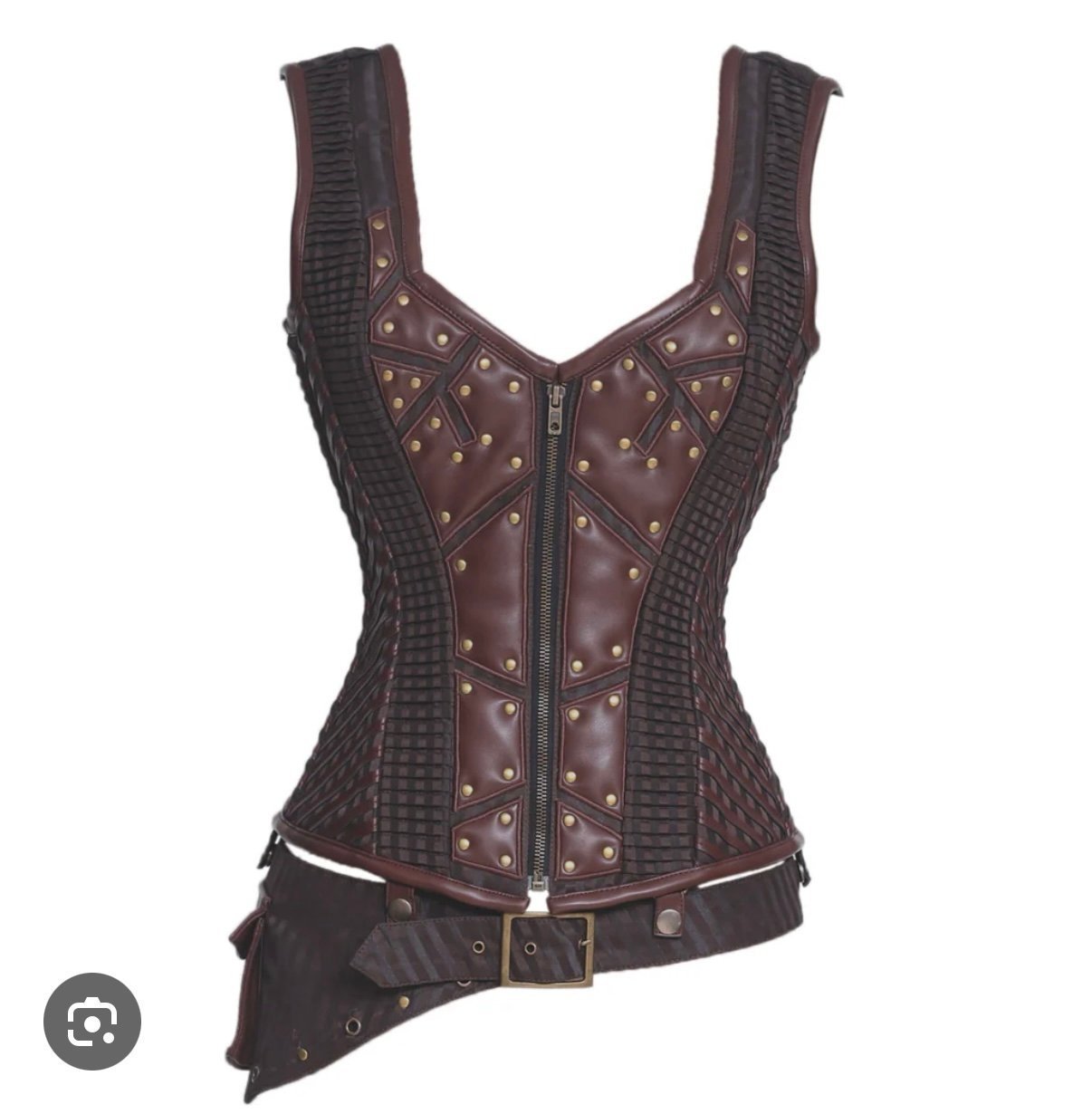 Alvinna Steampunk Overbust Corset with Shoulder Straps plus size 40