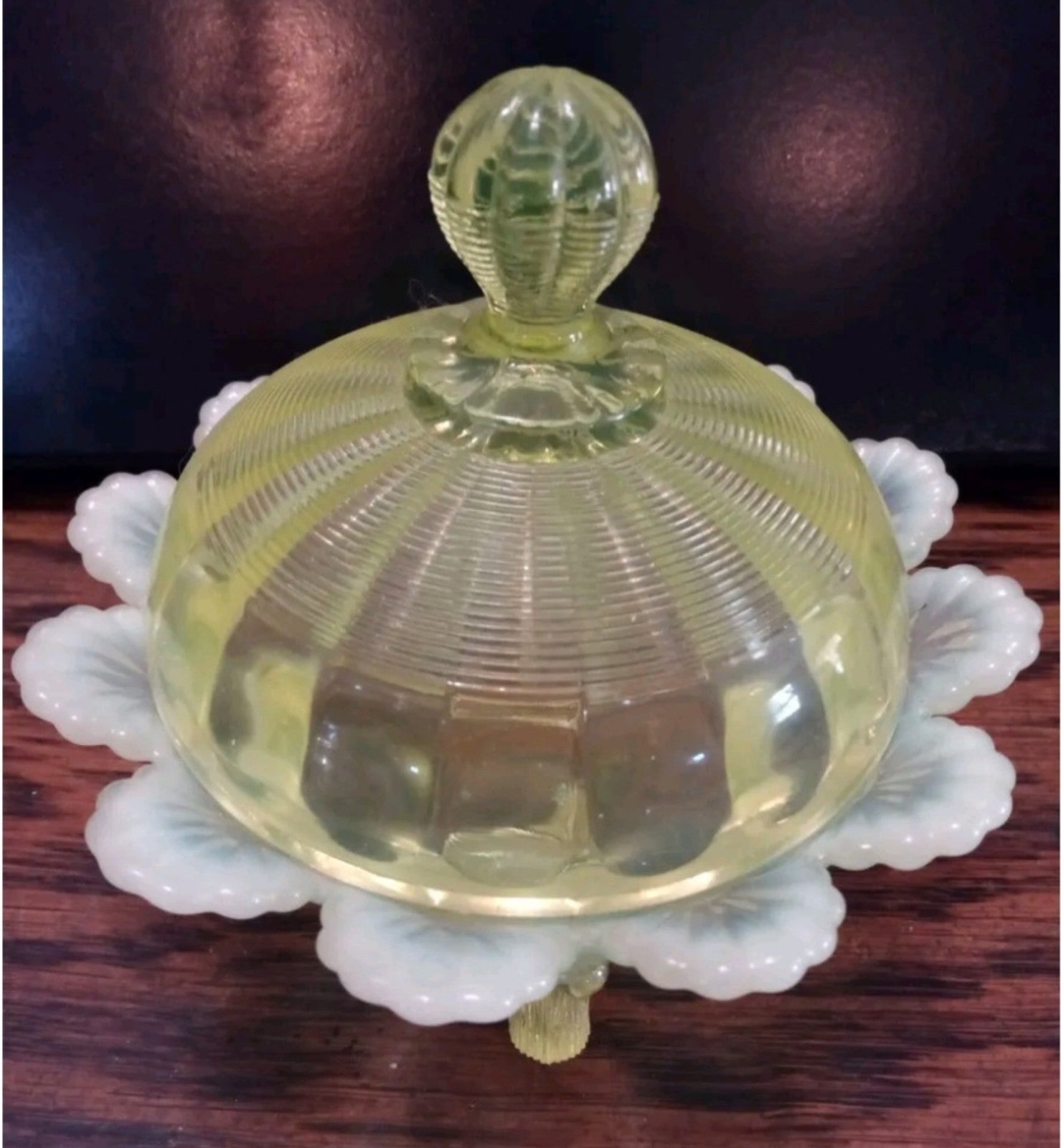 Northwood vaseline butter/cheese dish