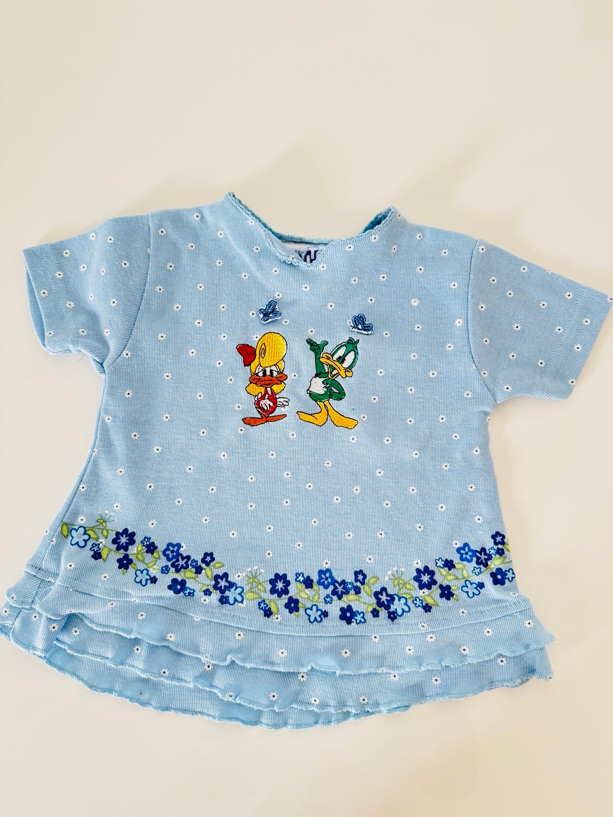 Rare ✨ Vintage Tiny Looney Tunes light blue shirt