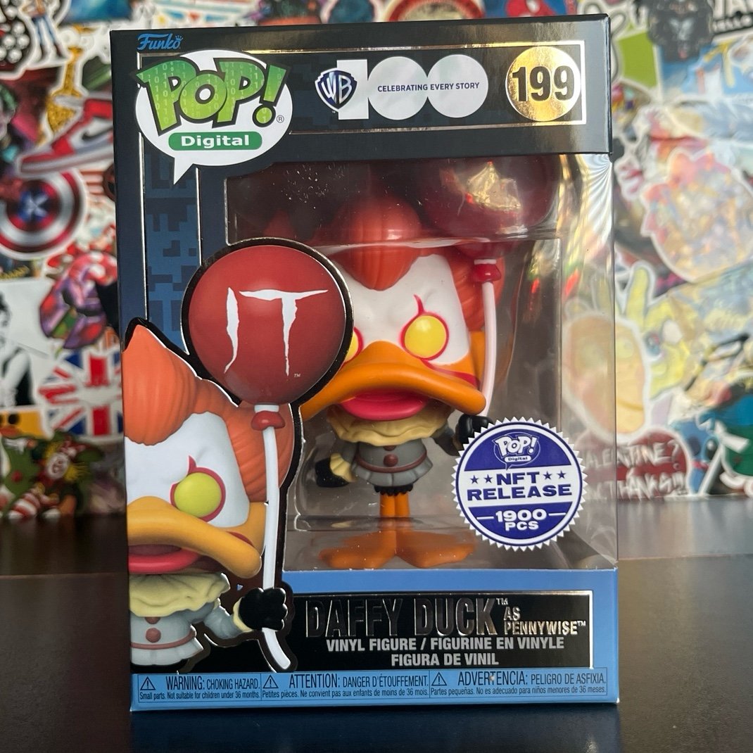 Funko POP! Digital Daffy Duck as Pennywise 199 with Popshield Protector