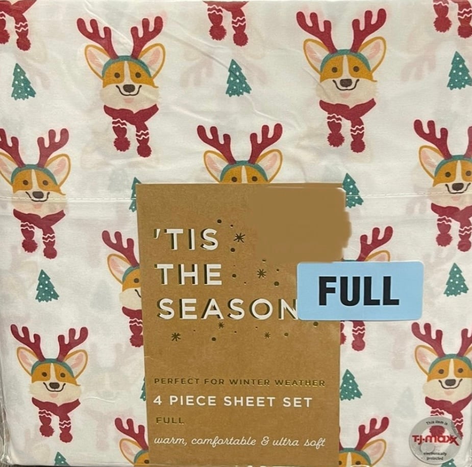 Corgi Reindeer Full sheets set