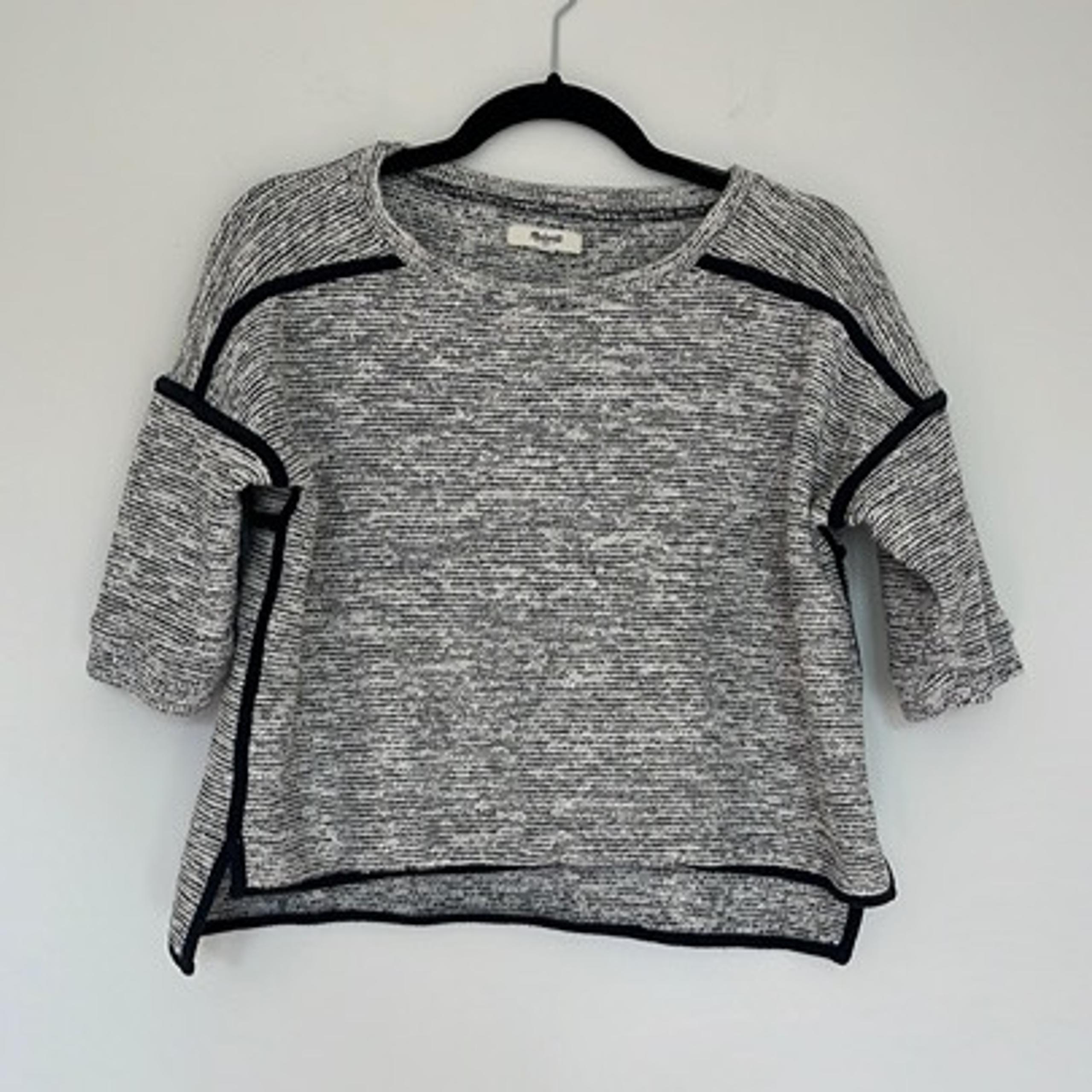 Madewell White and Black Knit Short Sleeve Sweater Size S