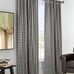 Window curtain panels 63 L x 80 W tab top black ivory checkered insulated pair