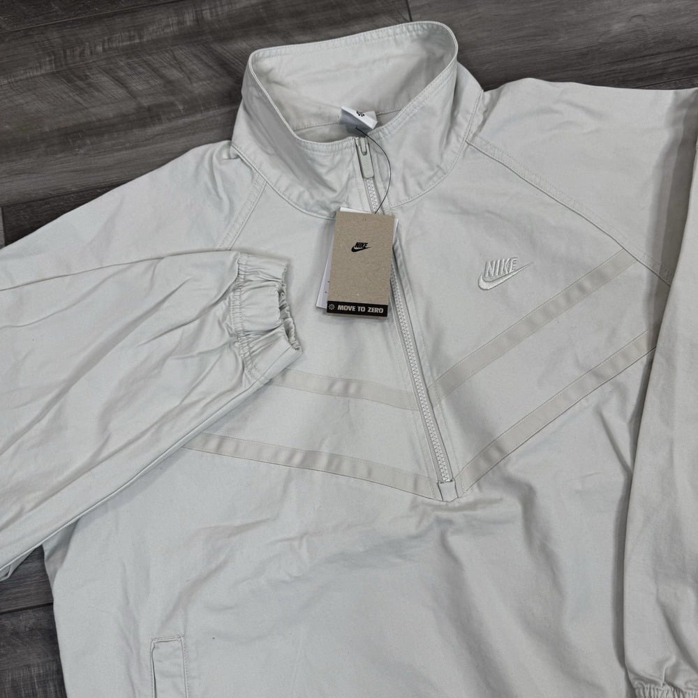 Nike Windrunner Oversized 1/2 Zip Canvas Pullover Jacket Light Bone LARGE NWT