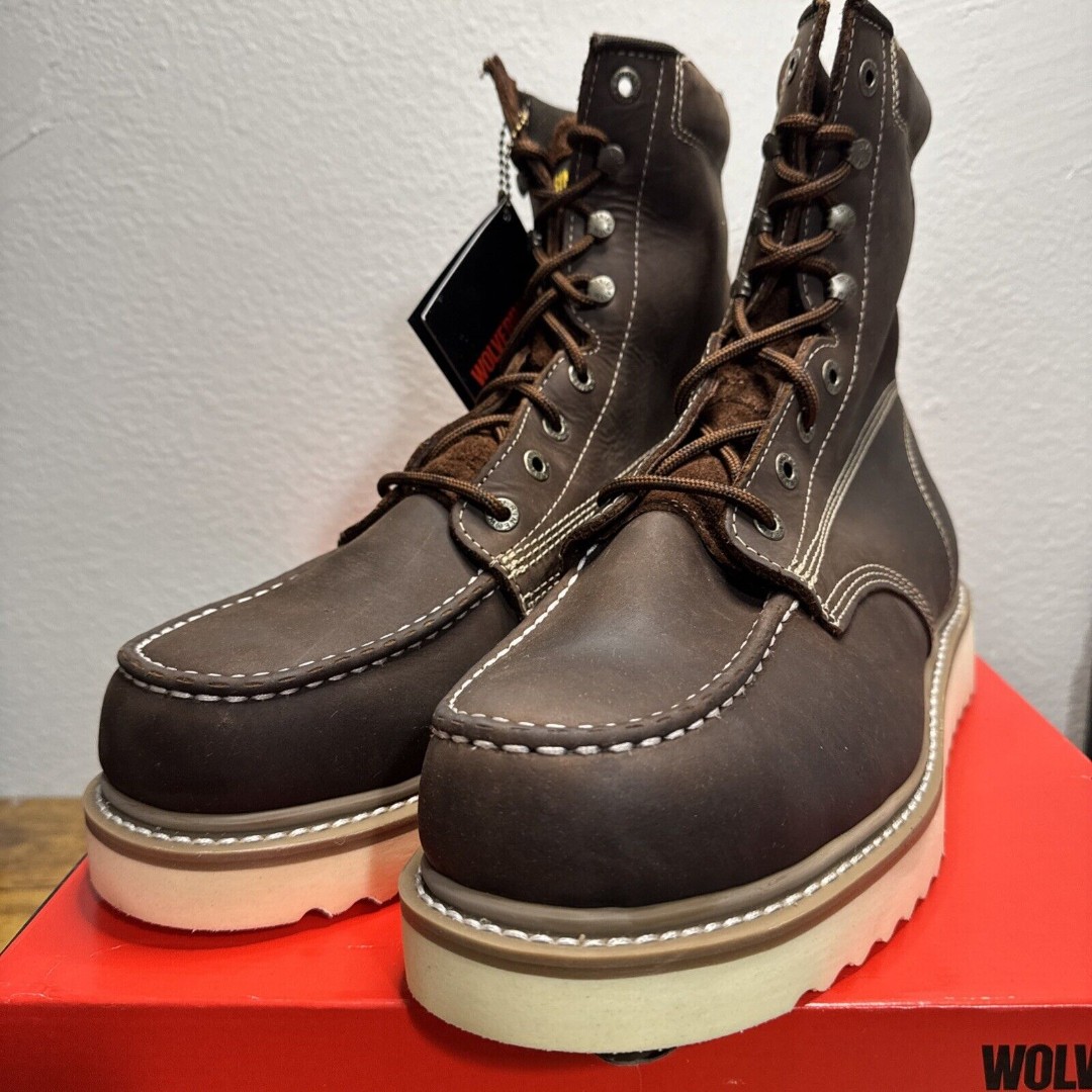 Wolverine Mens Brown Leather Loader ST 8in Work Boots Men’s Sz 11.5 EW