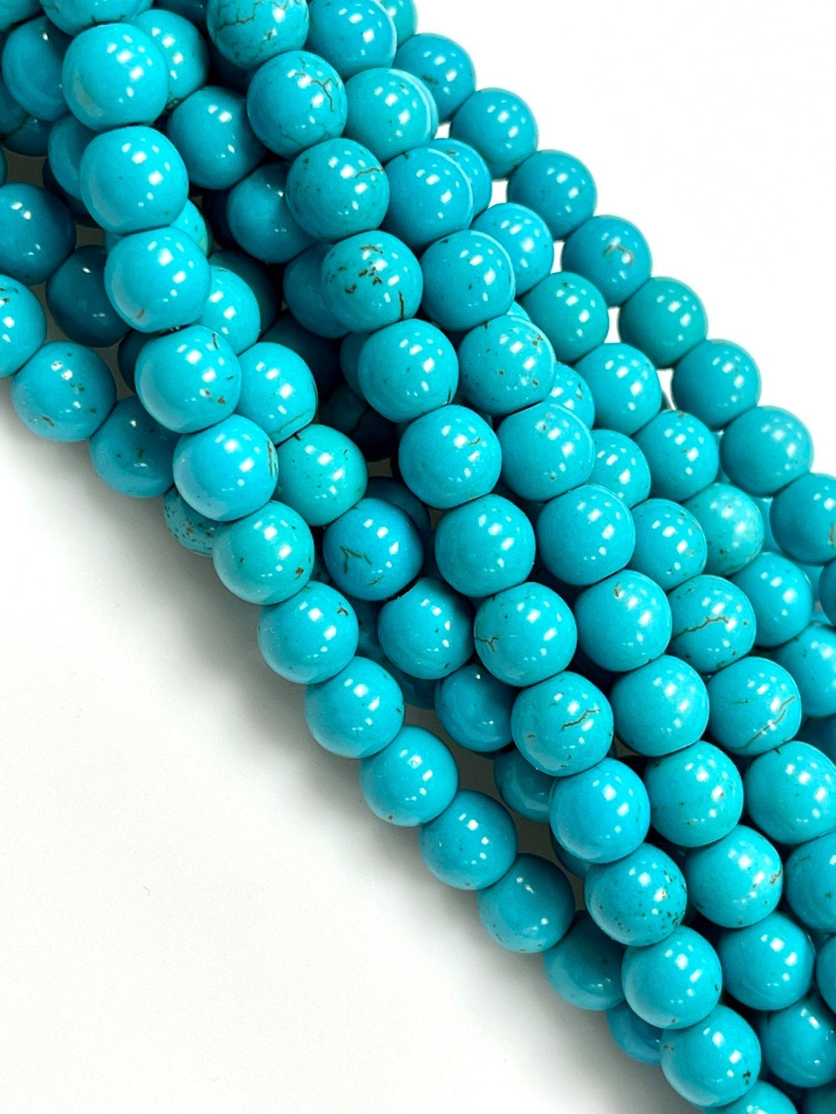 10 Strands Lot of 6mm Turquoise Beads For DIY Jewelry Making Findings