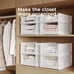 Stackable Plastic Storage Basket, Foldable Closet Organizers and Storage