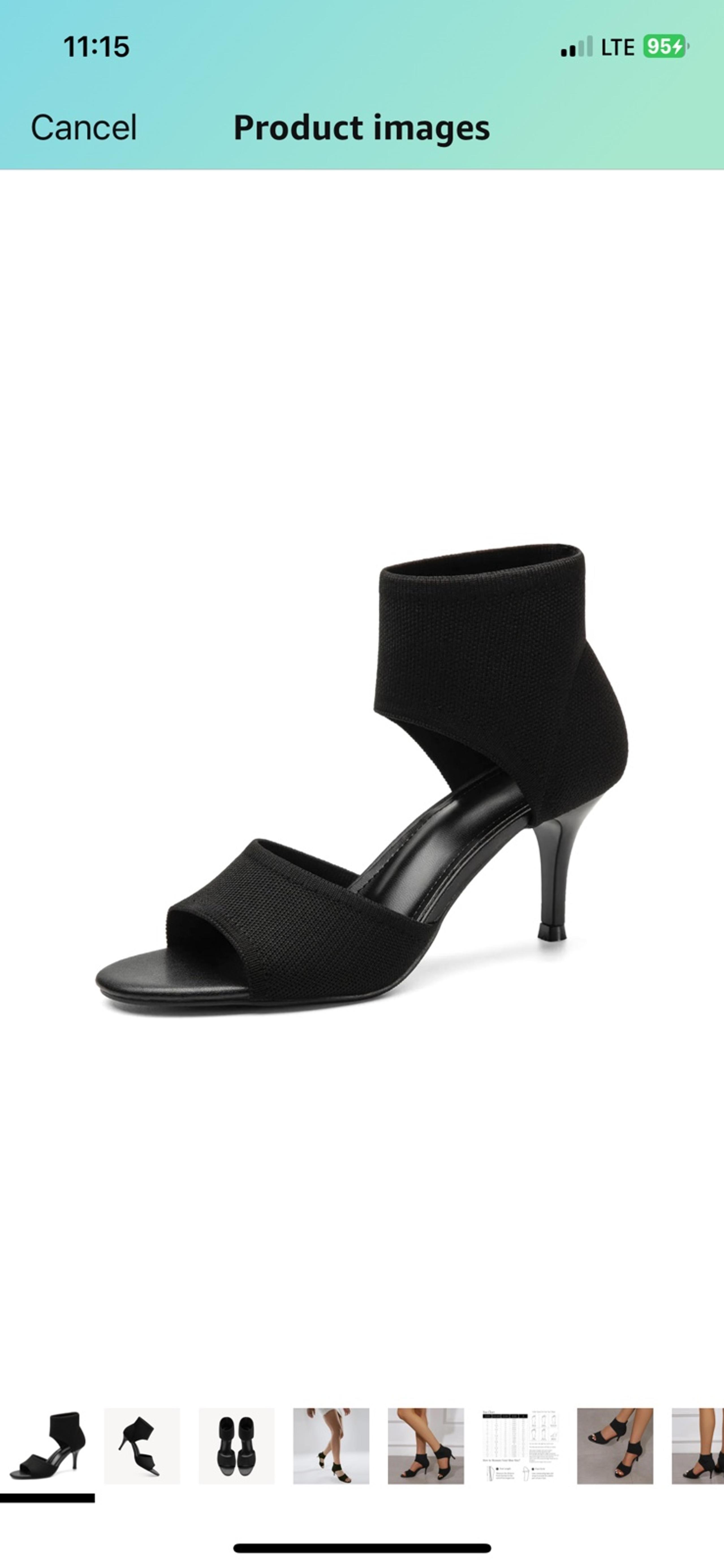 Black heel sandals