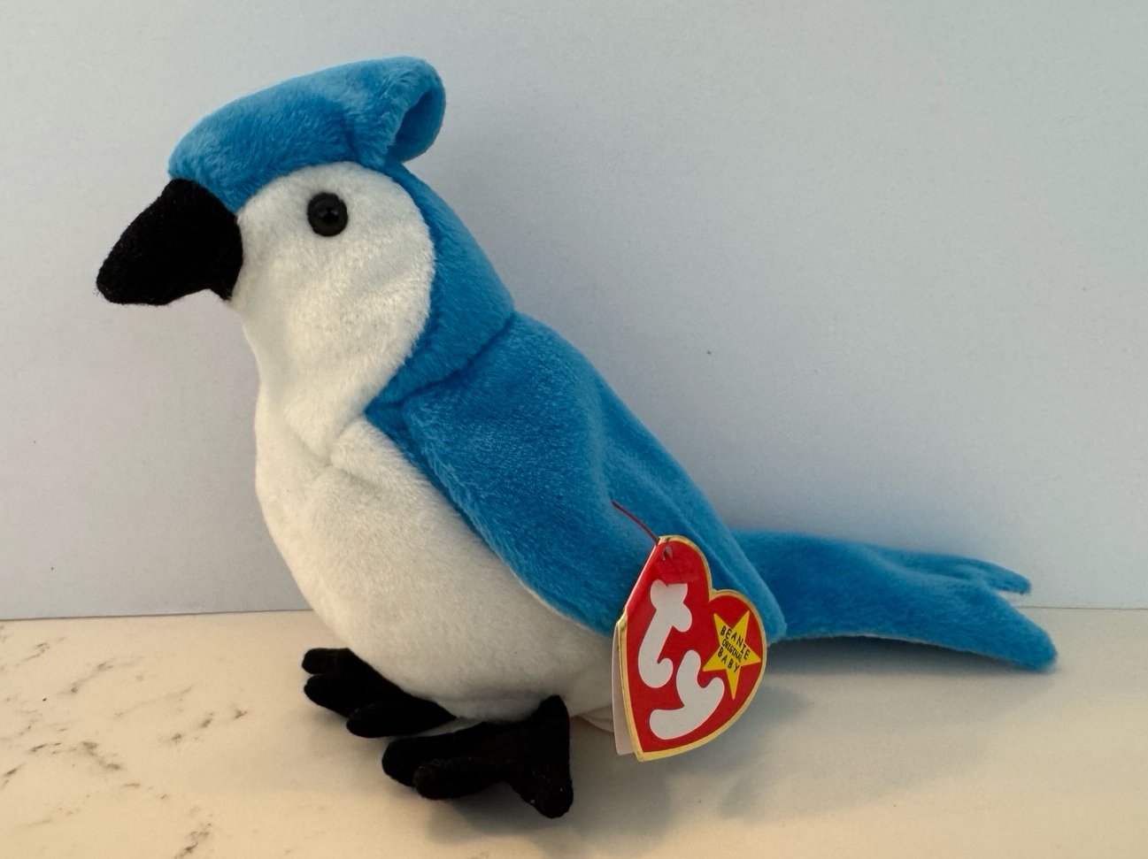 Ty Beanie Baby ROCKET The Blue Jay - TAG ERRORS - 1997 Retired RARE