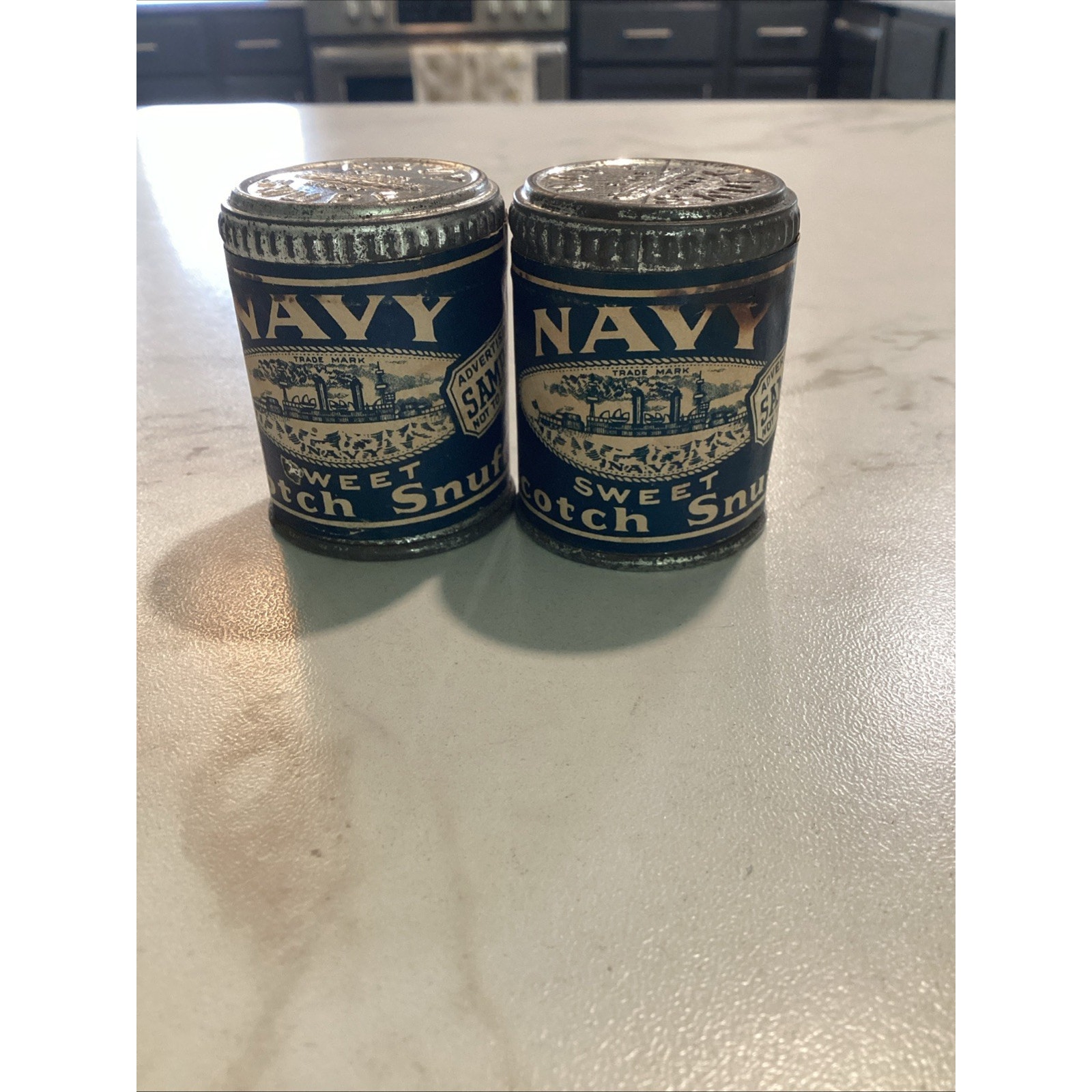 2 Helme Navy Sweet Scotch Snuff Advertising Tins 1.15 oz SEALED