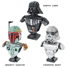 Star Wars Busts - Darth Vadar Storm Trooper Bounty Hunter - Set of 3 Mould King.