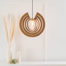 Wood Pendant Light | Ceiling Light Fixture | Modern Wood Chandelier | Mid