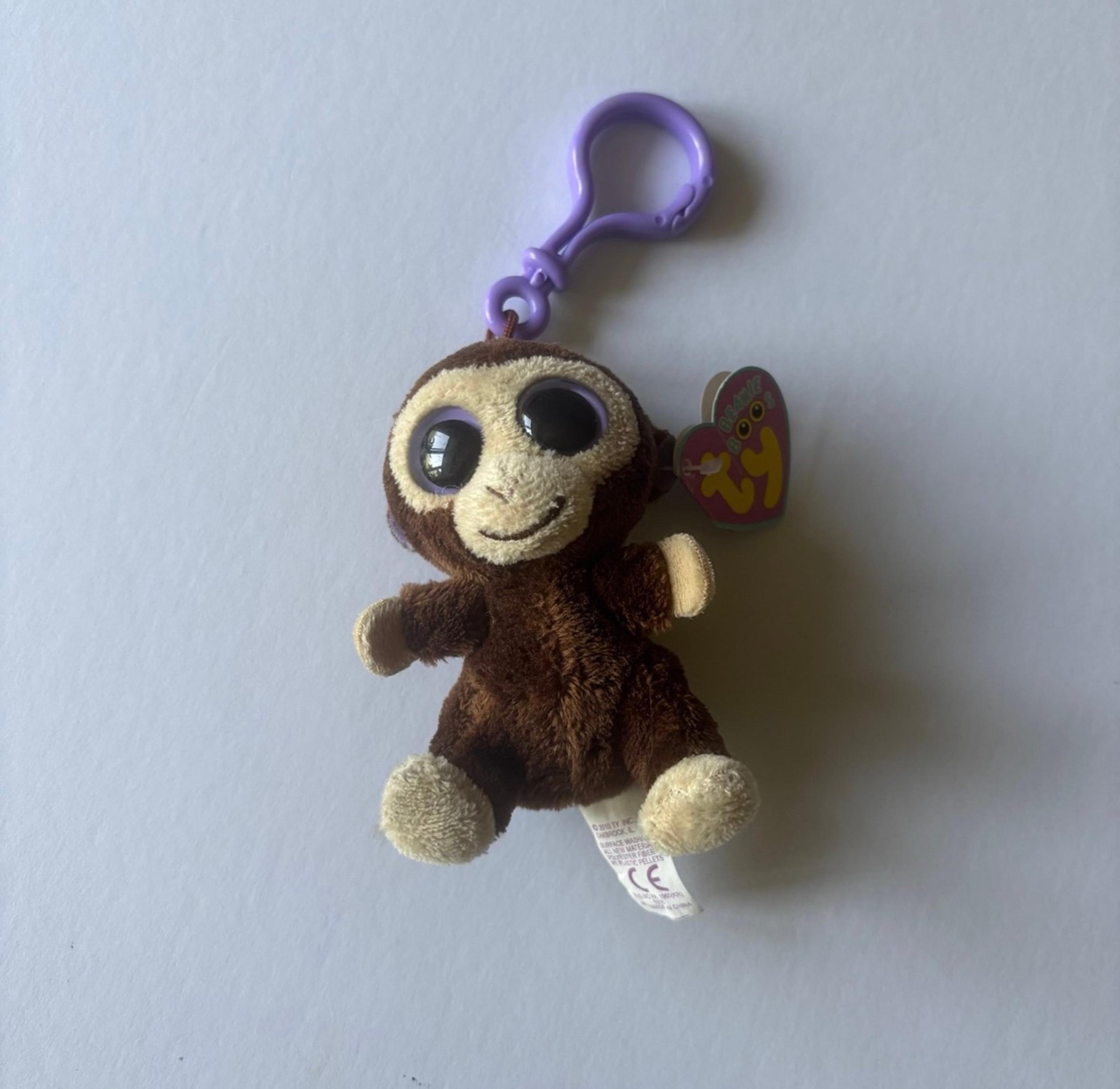 Ty Beanie Boos Key Clip Coconut the Monkey 3"
