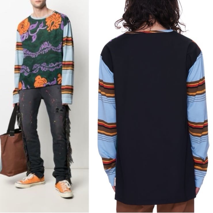 Marni Written Floral Oversized Men’s Shirt Size 44 or US Size XS