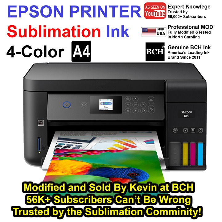 Epson ST-2000 EcoTank Sublimation Printer – Converted & Ready w/ Ink & Paper