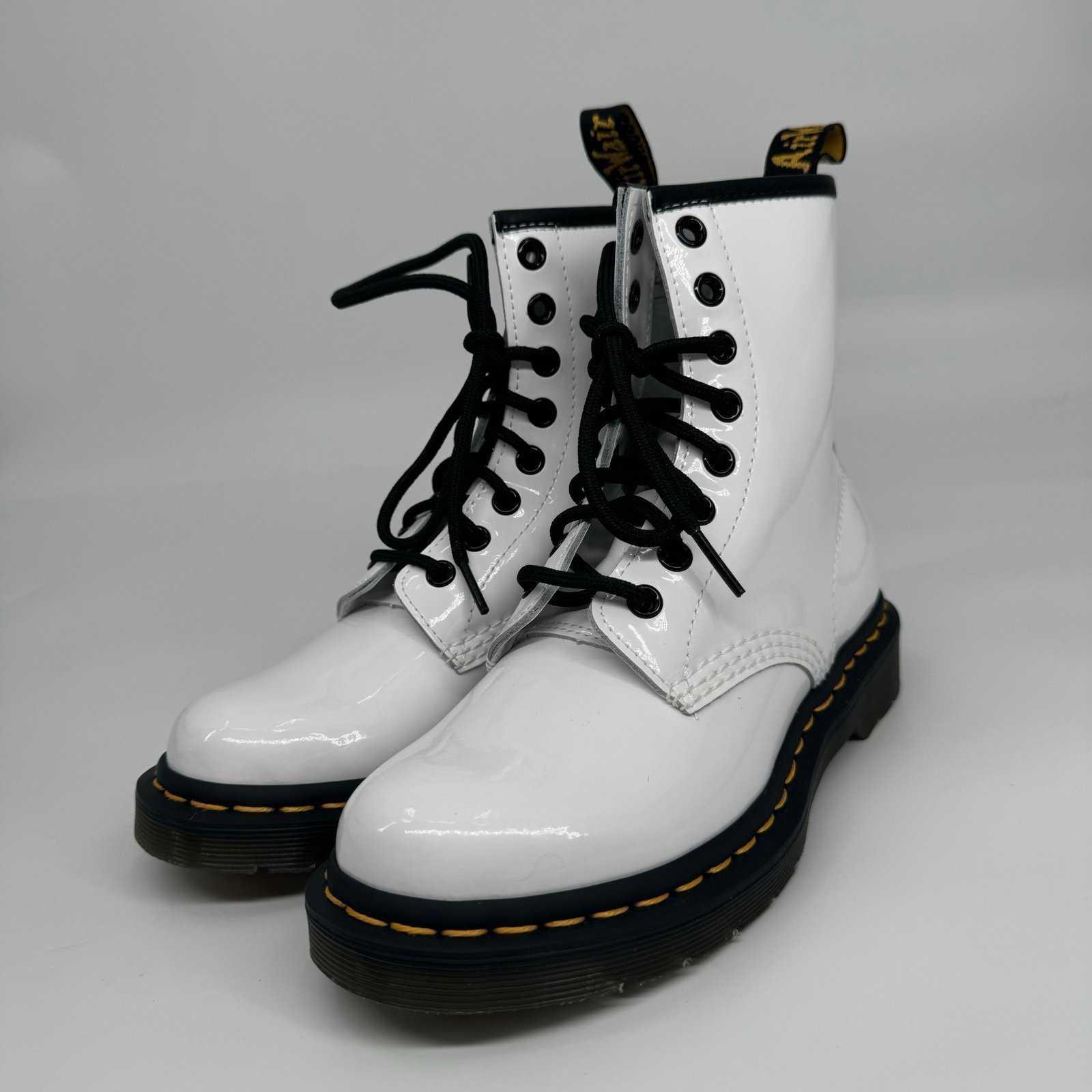 Dr. Martens Women’s 5 1460 Softy T White Leather Lace Up Casual Boots