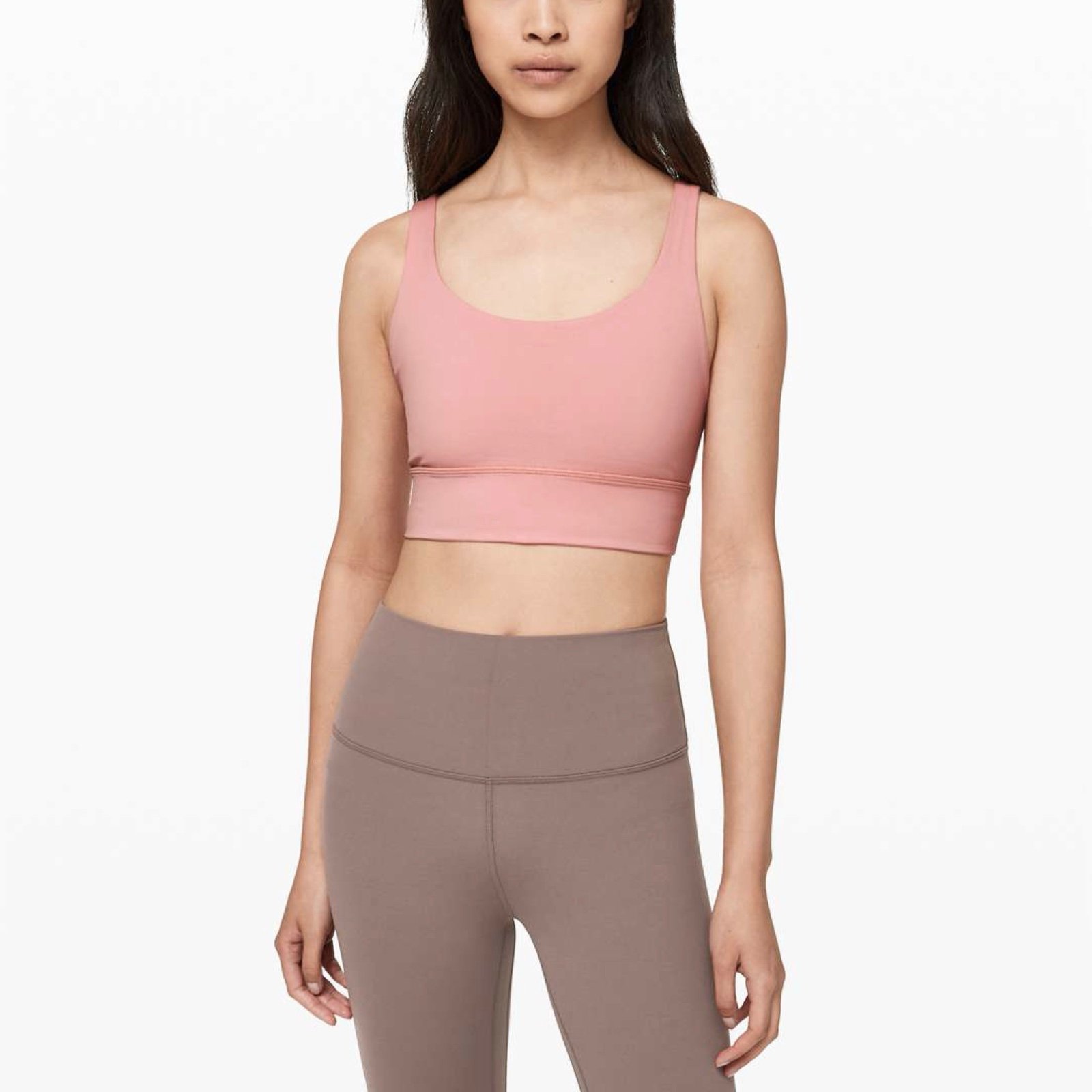 Lululemon Energy Bra Long Line Sz 6 In Pink Puff