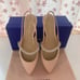 Stuart Weitzman Crystalline Leather Slingback Flat