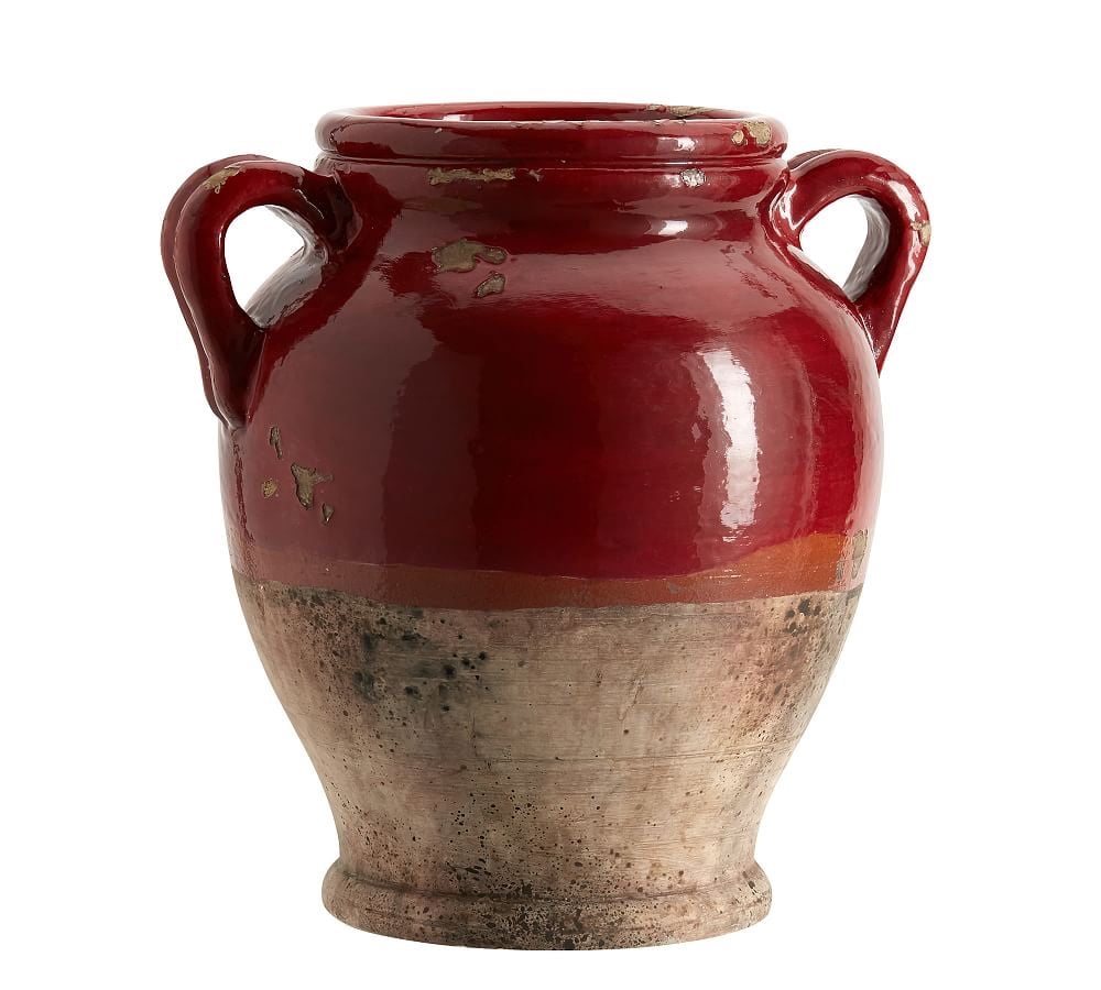 Pottery Barn Sonoma Rustic Red Vase - Medium