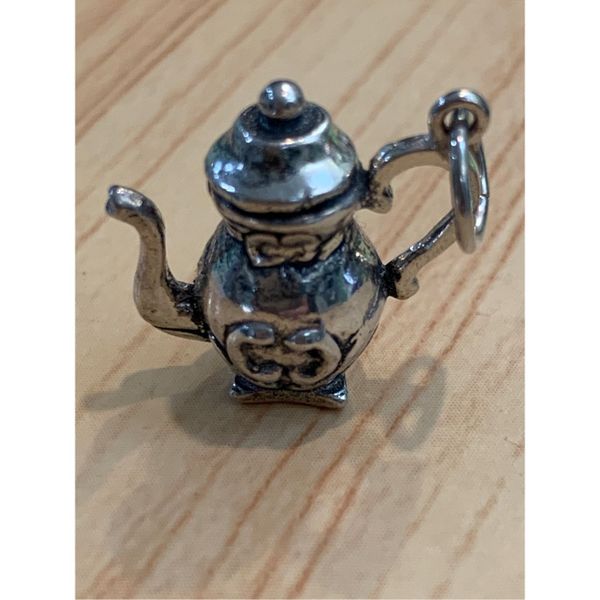 .925 Vintage Victorian Coffee Pot Sterling Silver Jewelry Charm