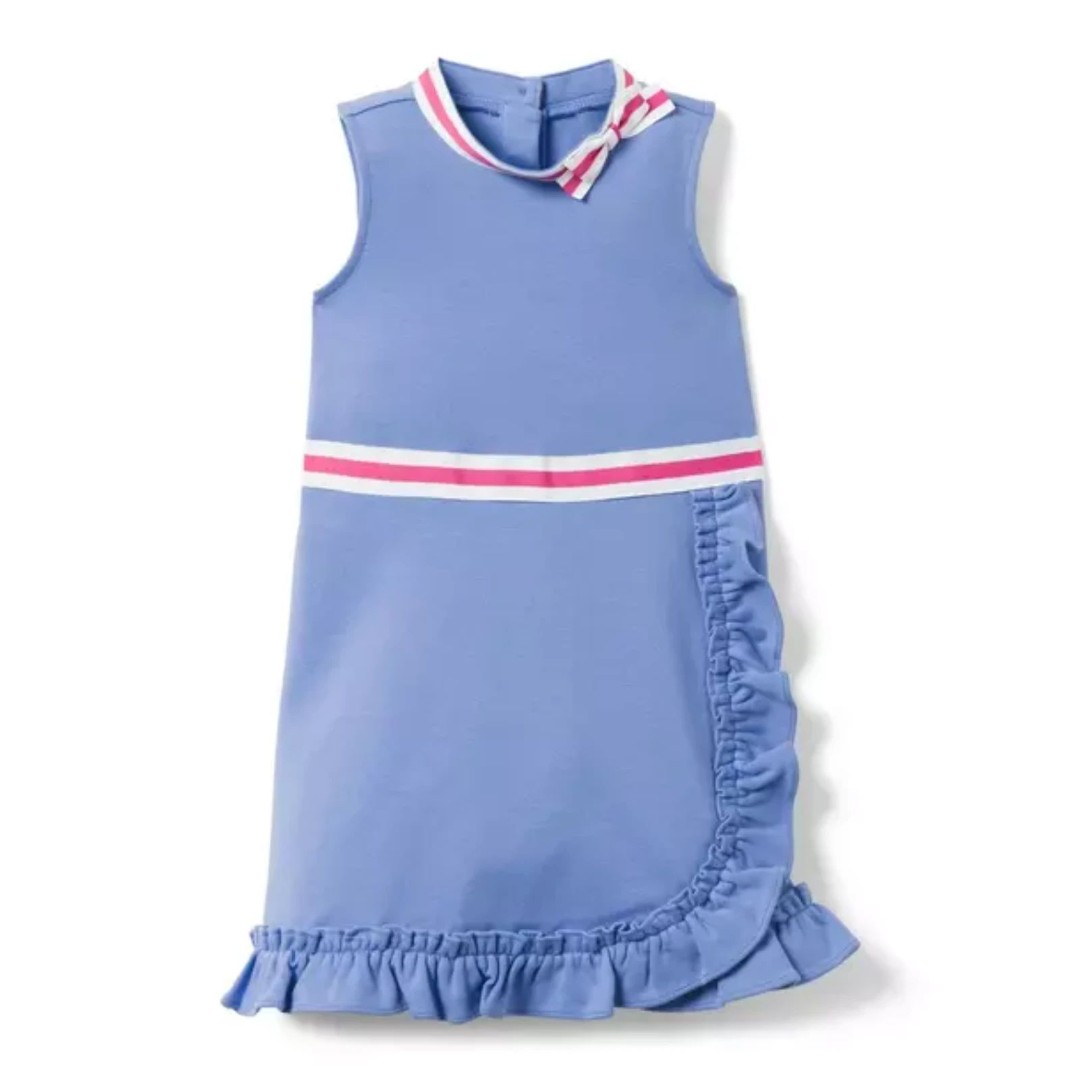 Janie and Jack Cornflower Blue Ruffle Hem Ponte Dress 2T